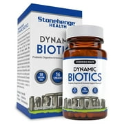 Probiotics 50 Billion CFU - 16 Strains, Prebiotic, Synbiotic - Stonehenge Health Dynamic Biotics - Lactobacillus Acidophilus, Delayed Release, Shelf Stable, Non-GMO Gluten Free Veggie Capsule (1 Pack)