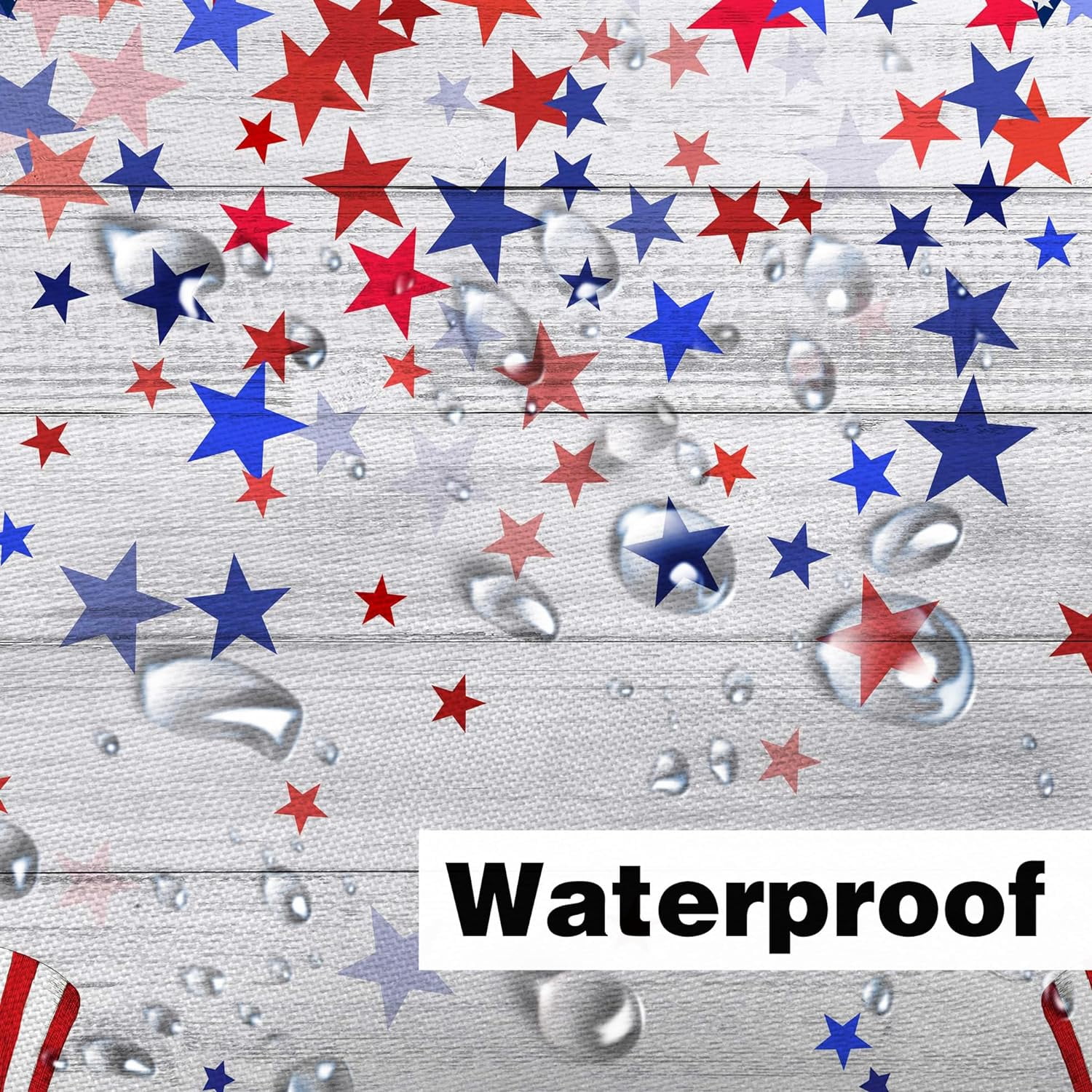 Happy 4th of July Independence Day Shower Curtain, Presidents Day Memorial Day Veterans Day God Bless The USA Patriotic Bathroom Shower Curtain with 12Pcs Hook