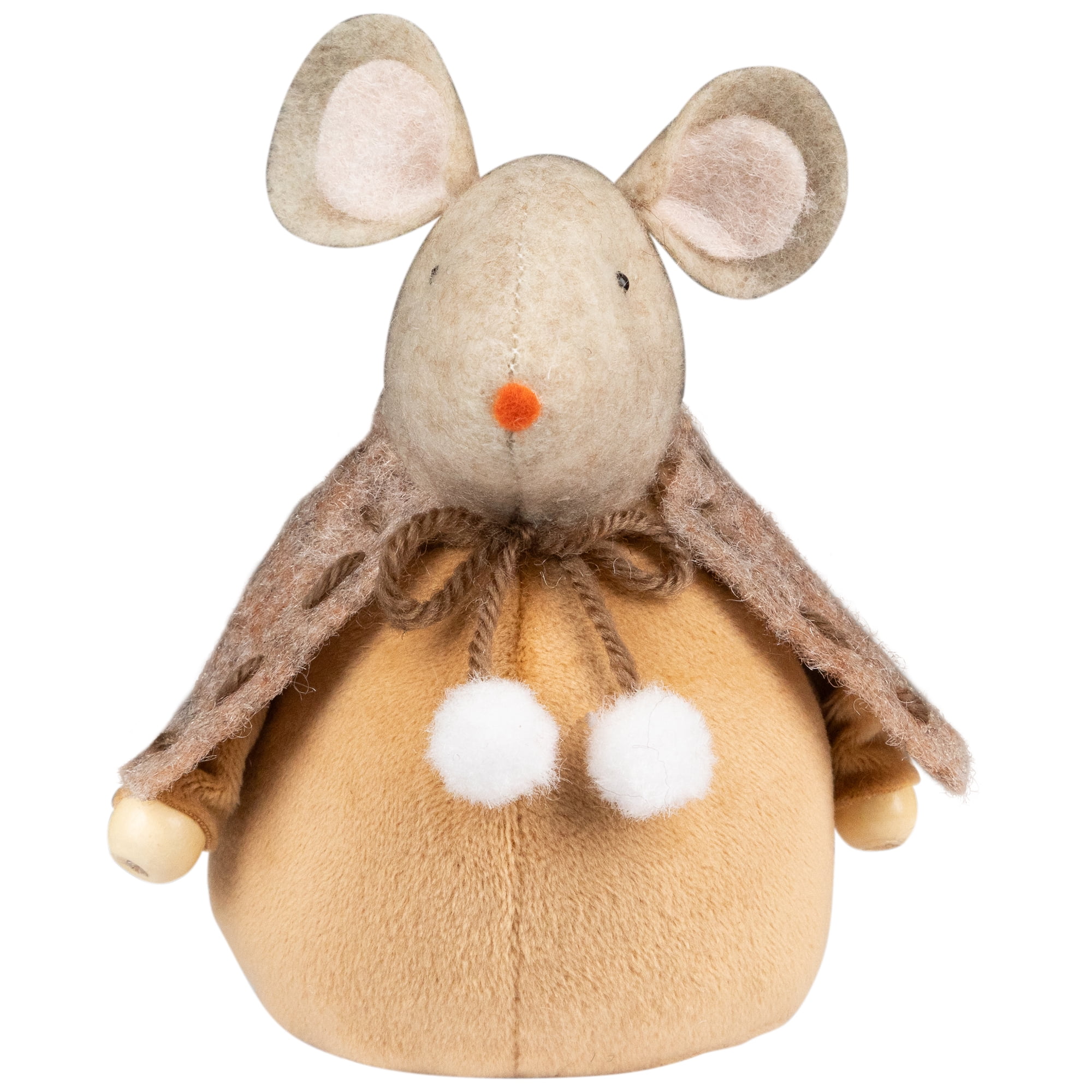 Plush Mice Trio Christmas Figures - 5" - Sand Brown and Burgundy - Set of 3