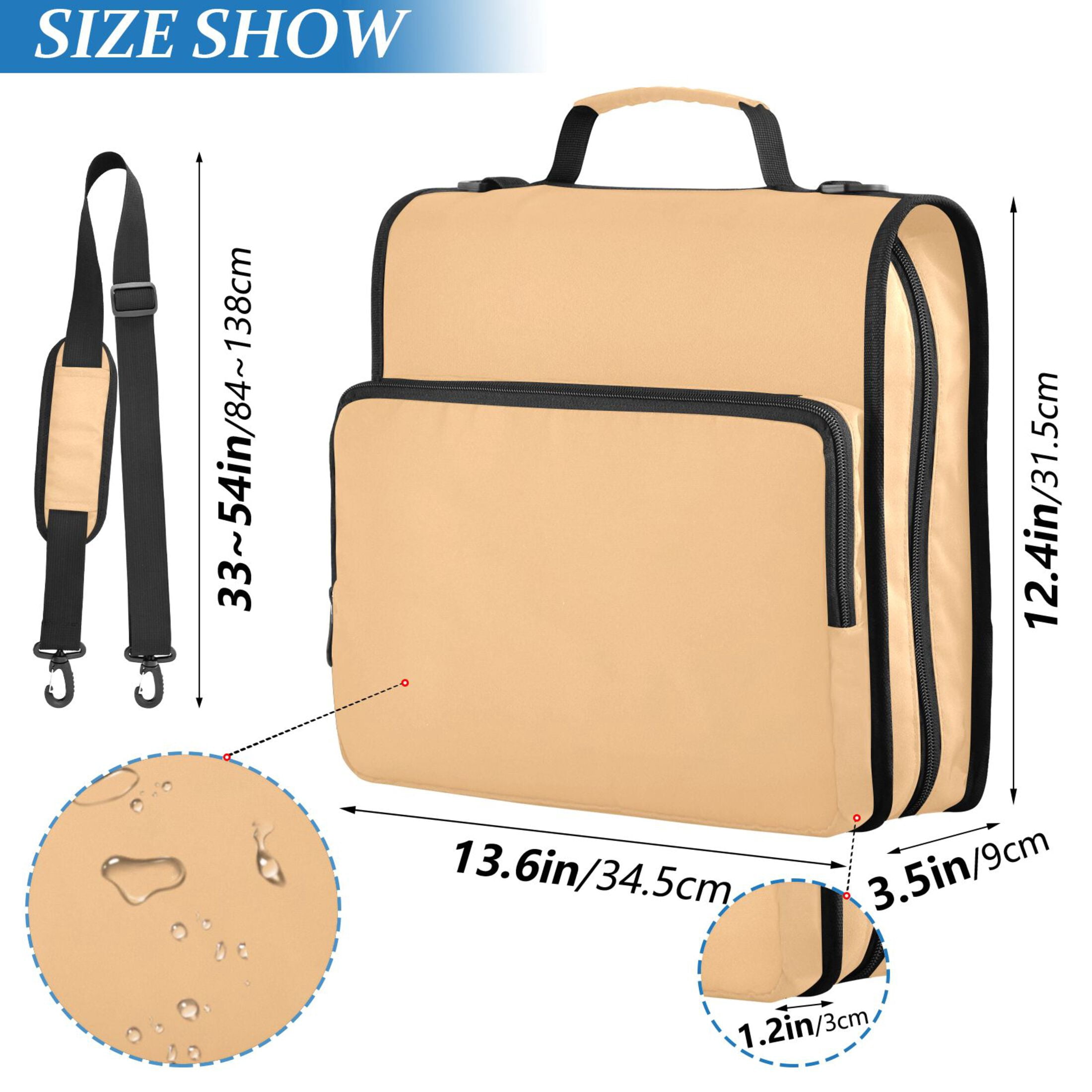 3 Ring Zipper Binder with Shoulder Strap Waterproof Trapper Keeper 2 Inch D-Ring 500 Sheets Capacity Pale Orange