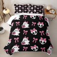 thumbnail image 2 of Feelyou Halloween Ghost Bow Twin Quilt Set, Spooky Skull Pumpkin Twin Coverlet Set, 2-Piece, 1 Comforter and 1 Pillowcase, 2 of 7