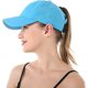 thumbnail image 3 of Gorra de béisbol con cola de caballo cruzada azul ajustable para mujer, gorro de secado rápido con moño alto y desordenado, 3 of 5