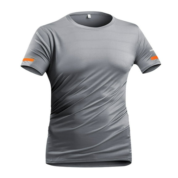 European Ice Silk Men's T Shirt Quick Drying Breathable Sports Fitness Casual Loose Comfortable Round Neck Short Sleeve Tee Men's Oversized Tshirts Workout T-Shirt