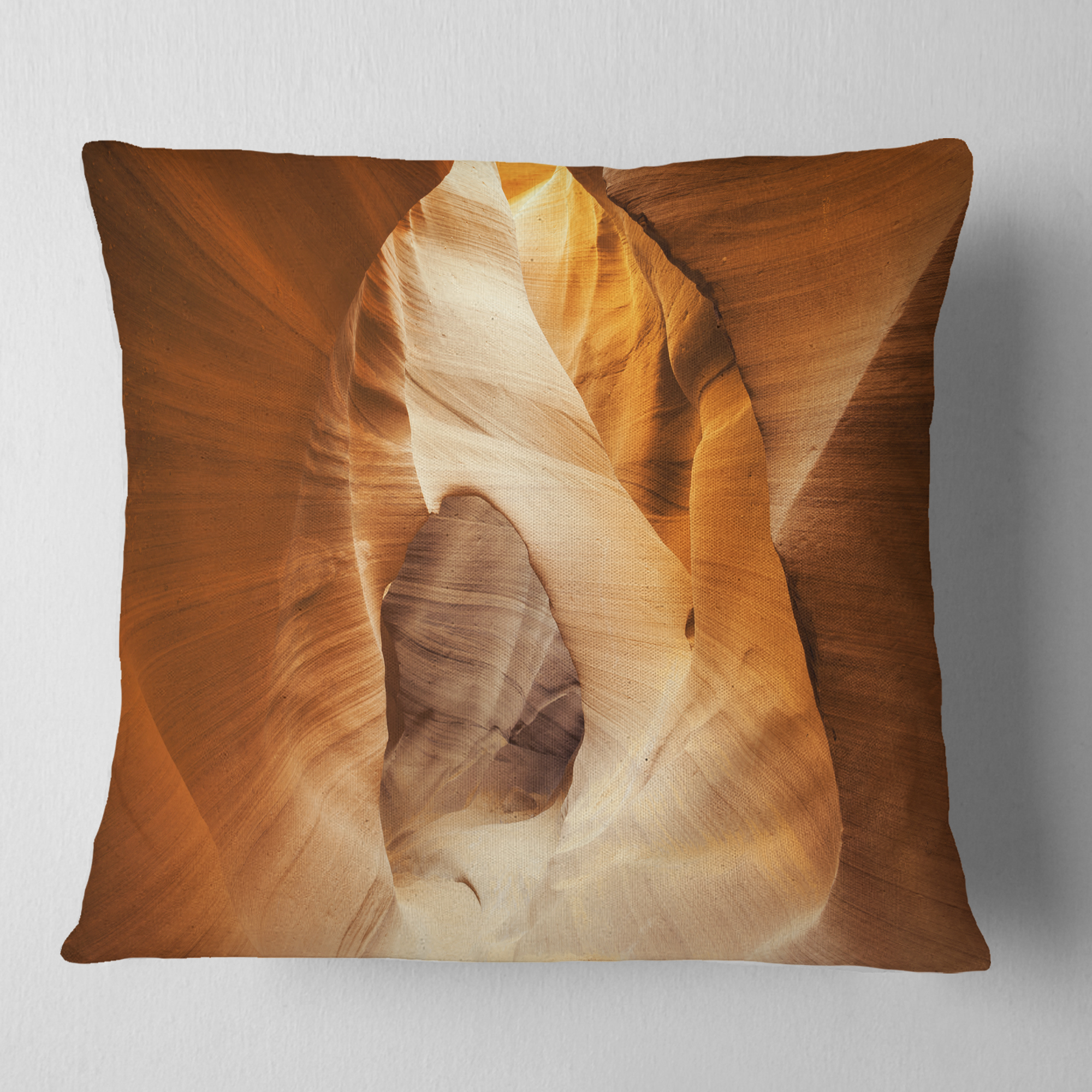 Designart Inside Antelope Canyon USA - Landscape Photo Throw Pillow - 18x18