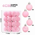 thumbnail image 3 of 24Pcs Christmas Decorations Velvet Ornaments for Christmas Tree Flocked Christmas Ornaments Shatterproof Hanging Ball Set for Xmas Winter Holiday Decorations, 3 of 7