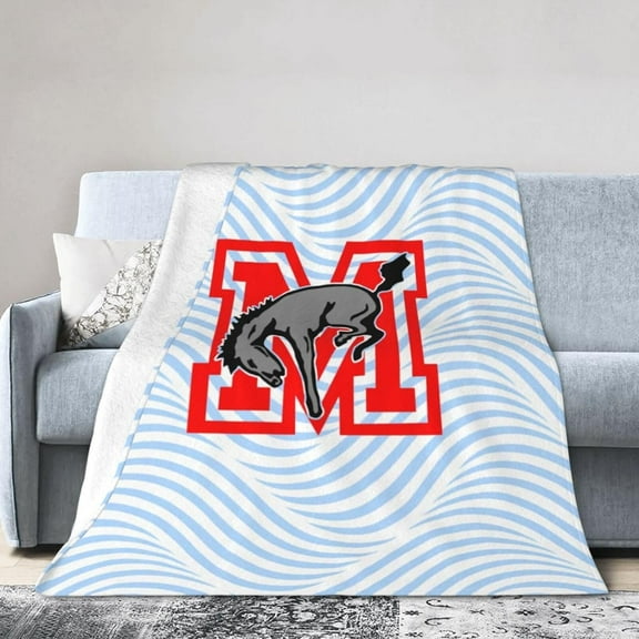 Muhlenberg College Logo Fleece Blanket, Very Soft Microfiber Flannel Blanket for Couch Warm and Cozy for All Seasons
