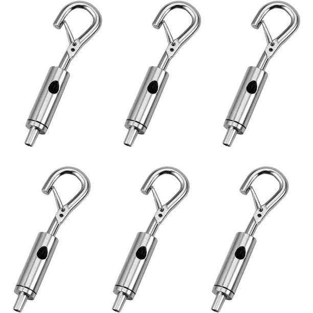Set of 6 Adjustable Steel Hooks - Portable Hook and Eye Tensioner -  Adjustable Tensioner with Lock for Cable 