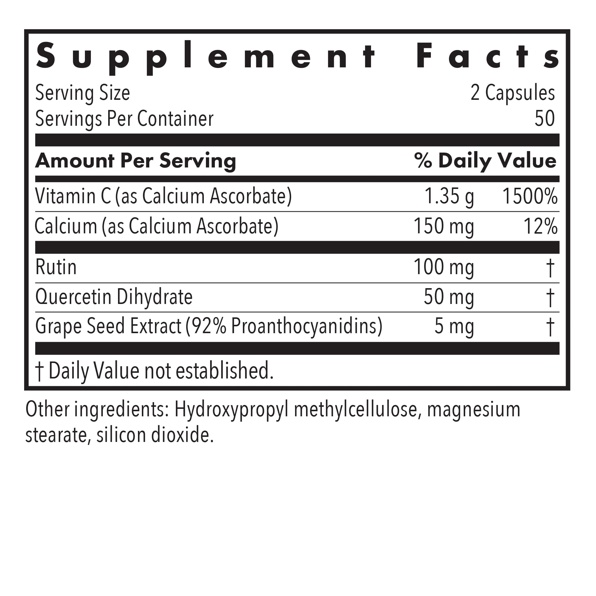 ARG Esterol Ester C - Delivers 1.35 g Vitamin C - Buffered Vitamin C with Bioflavonoids & Quercetin - Immune & Antioxidant Support - 100 Servings - 100 Capsules