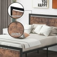 thumbnail image 3 of Full Size Bed Frame with Wood Headboard, Metal Platform Bed with Industrial Footboard, Heavy Duty Steel Mattress Foundation, Hold 620 LBS, Easy Assembly, 3 of 6