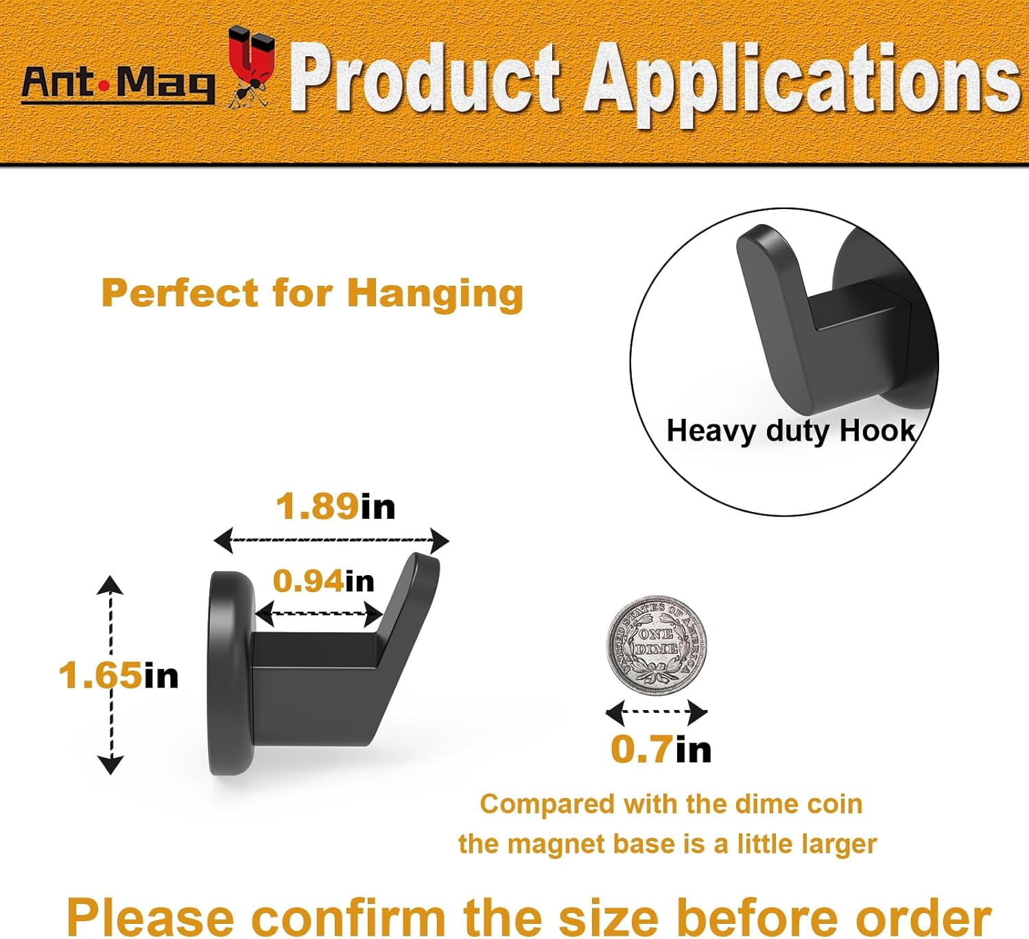 Magnetic Hooks Heavy Duty for Hanging Utensils Grills Keys Coats for Home Kitchen Refrigerator 2 Pack