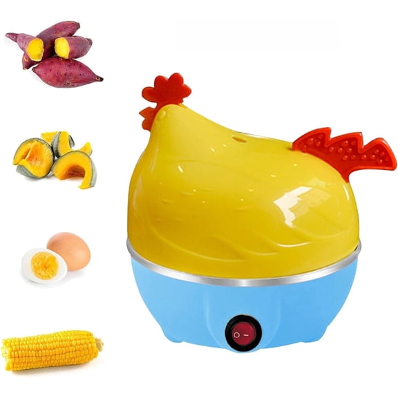 Hen Shaped Electric Egg Cooker, 7 Egg Capacity Auto Shut Off for Quick Breakfast