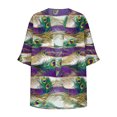 thumbnail image 5 of TaTaai Womens sun-protective printed cardigan, 3/4 sleeves, chiffon fabric, casual trendy, lightweight flowy, Mardi Gras essential, perfect for daily commute & festival outings Gift, 5 of 5