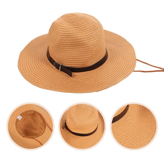NIAIZEK Men's Wide Brim Straw Sun Hat Khaki - Breathable, Comfortable Outdoor Hat for Hiking, Fishing, Gardening