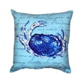 thumbnail image 3 of Blue Script Crab No Cord Pillow 18x18, 3 of 3