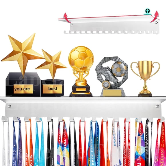 Trophy Shelf Lapetale Fashion, antideslizante, blanco, 40-60 medallas