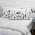 thumbnail image 3 of Gradient Blue Flower Throw Pillow Covers Watercolor Country Spring Blue Floral Butterfly Decorative Lumbar Pillow Cover Rectangle Cushion Case for Sofa Couch Bed Living Room Bedroom 16 X 24 Inches, 3 of 9