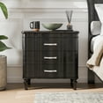 thumbnail image 3 of Furniture of America Seabliss Glam 3-Drawer Nightstand, Black, 3 of 11