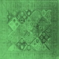 thumbnail image 1 of Ahgly Company Indoor Square Oriental Emerald Green Industrial Area Rugs, 4' Square, 1 of 4