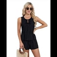 thumbnail image 3 of Traje de de Dos Piezas Sin Mangas de Verano para Mujer, Color Negro, Talla S, 3 of 9