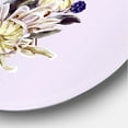 thumbnail image 3 of Designart 'Ancient Chrysanthemums With Bouquet I' Traditional Circle Metal Wall Art 11x11 - Disc of 11, 3 of 5