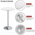 thumbnail image 4 of XPOPR  Bistro Pub Table Round Bar Height Cocktail Table Metal Base MDF Top Obsidian 23.8-Inch Top, 39.5-Inch Height (1, White-2), 4 of 8