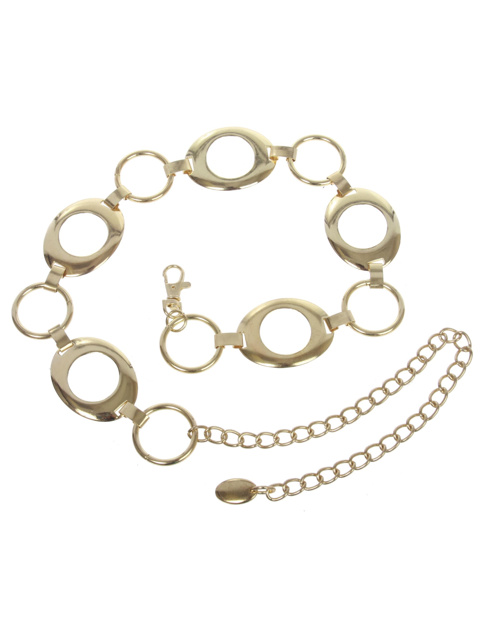MONIQUE Women Casual Fashion Ladies Metal Oval Circle Chain Adjustable 39 Belt