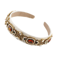 thumbnail image 1 of Diademas de cristal Vintage con cuentas de perlas simuladas para mujer, diademas con dijes de Metal de aleación de hojas y flores con diamantes de imitación a la moda, joyería para el cabello, 1 of 5
