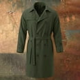 thumbnail image 5 of Hulanddfd Mens Coat Double Breasted Belted Trench Coat, Long Windbreaker with Pockets & Button Cuffs, Elegant Outerwear, 5 of 8