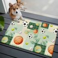 thumbnail image 6 of Rectangle Rug 2x3ft Area Rug, Sports Balls Basketball Football Area Rugs for Living Room Bedroom, Green Plaid Patchwork Floor Mat Non-Shedding Non-Slip Carpet Indoor Accent Rugs, 6 of 9
