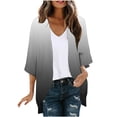 thumbnail image 3 of Jsaierl 3/4 Length Sleeve Cardigans for Women Summer Open Front Shirts Retro Graphic Ladies Blouses Workout Retro Tunic Tops S-2XL, 3 of 6