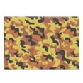 thumbnail image 1 of Camo Cutting Board, Lively Colors Retro Style Camouflage Texture Modern Print Illustration, Decorative Tempered Glass Cutting and Serving Board, Large Size, Yellow Orange Dried Rose, by Ambesonne, 1 of 1