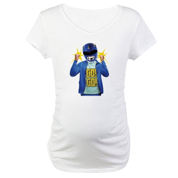 CafePress - Power Rangers Blue Range Women's Maternity T Shirt - Cotton Maternity T-shirt, Cute & Funny Pregnancy Tee