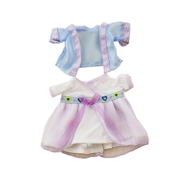 2 piezas de disfraz de falda antigua china para muñecas de moda de 20 cm. Azul