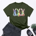 thumbnail image 2 of VBTAPA Womens Happy Easter Shirt Cute Bunny T-shirt Funny Holiday Graphic Tees Lightweight Crewneck Pullover Blouse on Sale Army Green L, 2 of 6