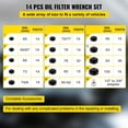 thumbnail image 3 of Juego de enchufes para filtros de aceite VEVOR, 14 unidades, con funda de perfil bajo 3/8, 3 of 9