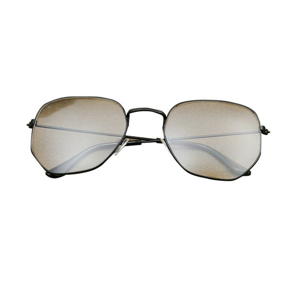 VONKY Hommes Femmes Monture Métallique Mince Lunettes Simples Rétro Vintage Lunettes Lentille Claire Lunettes Irrégulières