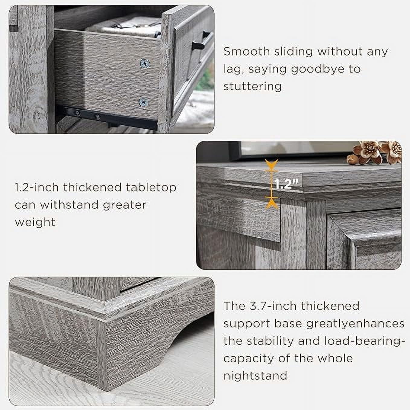 ACCOHOHO 8 Drawer Dressers Chests for Bedroom,52"Wide Rustic Wood Chest of Drawers，Grey