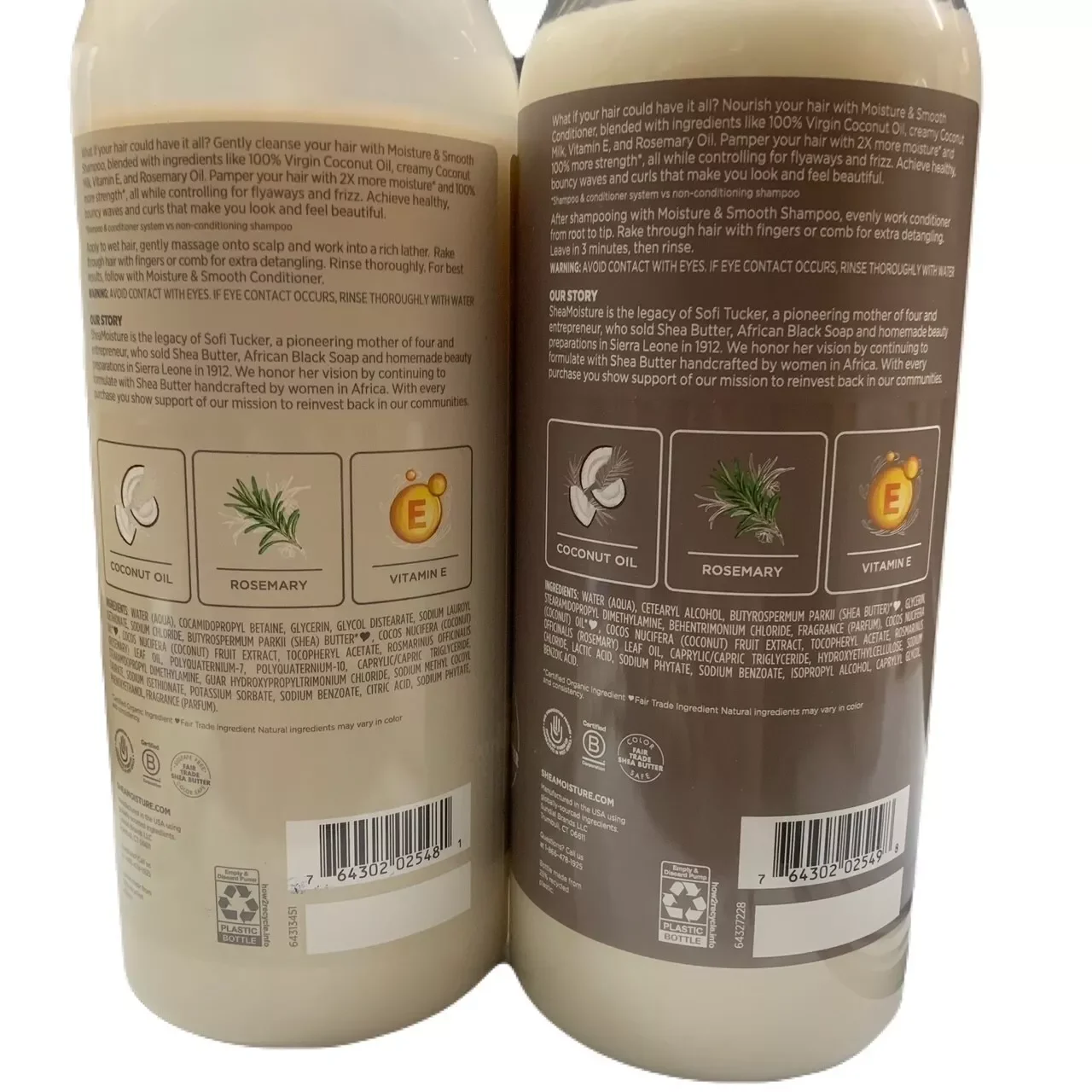 SheaMoisture Shampoo & Conditioner, Moisture & Smooth for Wavy, Curly Hair Strengthening & Frizz Control, 34 Oz Ea