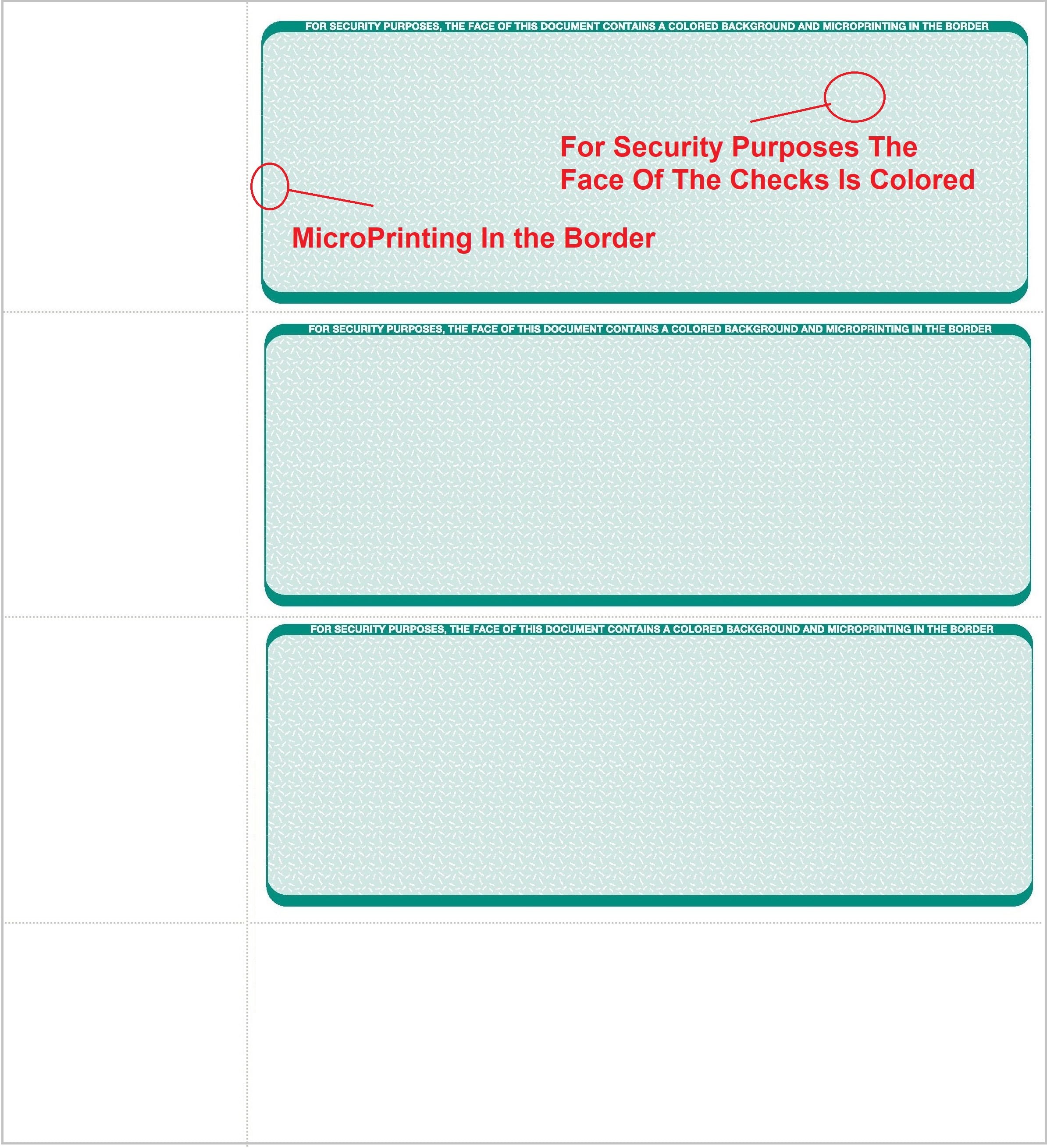 Computer Check Paper - Blank Personal Wallet Checks 3 on a Page - Compatible with Versa Check, QuickBooks, Quicken, and Any Laser Printer - 500 Sheets / 1500 Checks, Green Diamond