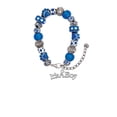 thumbnail image 2 of Delight Jewelry Silvertone Large ''It's a Boy'' Blue Paw Print Bead Bracelet, 7"+2", 2 of 4