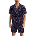 thumbnail image 1 of PRIYAL Men's Short Sleeve Pajama Sets Button Down Collar Sleepwear Soft Lounge Pjs Set Lightweight Men's Outfits, 1 of 9