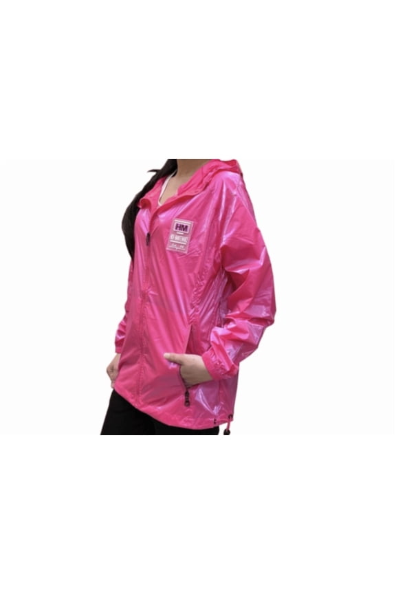 Women's Fashion Hooded Zip-up Windbreaker - Fuchsia