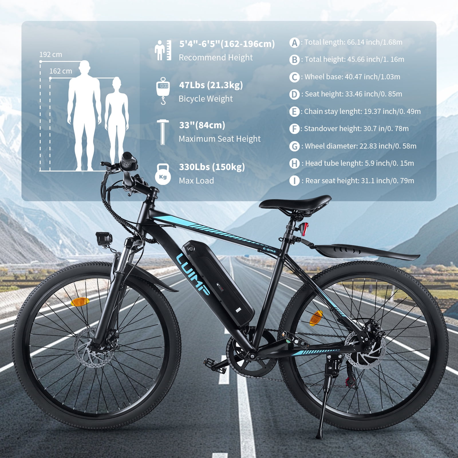 VTOKW 26" Electric Bike for Adults, 500W Ebike with 36V 10.4Ah Battery, 20MPH Electric Bicycles, E-bike for Adults, E Bike UL2849