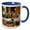 Blue/White, variant on 3drose, the Marriage at Cana by Master of the Retable of the Reyes Catolicos, 11oz Two-tone Yellow Mug