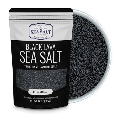Sea Salt Superstore Black Lava Hawaiian-Style Black Lava Sea Salt  14 oz Bag