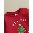 thumbnail image 5 of LMLYSoH Baby Pants Set, Tree Letters Print Long Sleeve Crew Neck Sweatshirt with Sweatpants Christmas Outfit for Girls Boys, 5 of 9