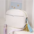 thumbnail image 2 of Bolso de hombro de cuero de PU para mujer Bolso cuadrado pequeño simple de moda para el trabajo (Blanco), 2 of 6