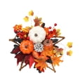 thumbnail image 2 of Elodie Halloween Wreath Artificial Pumpkin Maple Leaf Wreath Decorative Realistic Front 20cm, 2 of 8