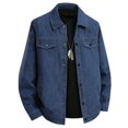 thumbnail image 4 of Bxsruta Mens Casual Button Down Shirt Jacket Long Sleeve Outerwear with Pockets, 4 of 5