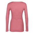 thumbnail image 7 of Women Long Sleeve T Shirts Rib Knit Slim Fit Tops Basic Tee 2026 Fall Outfits Casual Underscrubs Layer Clothes 2026 Pink S, 7 of 7